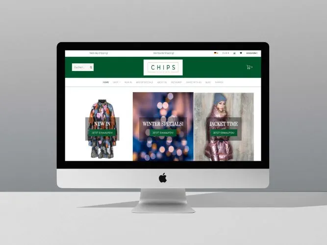 Webdesign von Chips Fashion am Desktop