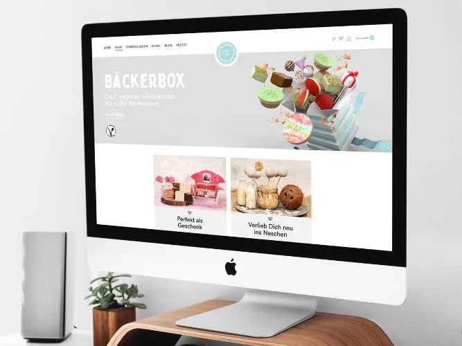 Die Website von BäckerBox an einem Arbeitsplatz an einem Mac