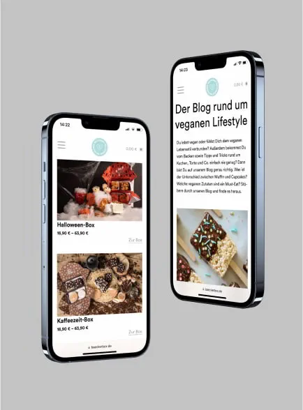 Mobile Ansicht der Website für das Thumbnail für das Web Design von BäckerBox