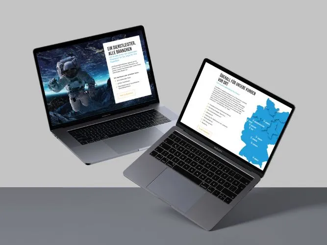 Website von DAHMEN an zwei Laptops